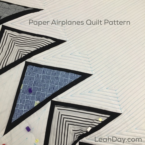 Paper Airplanes Quilt Pattern and beginner video tutorial with Leah Day